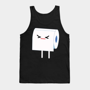 Cute Frustrated Toilet Paper Graphic Illustration Tank Top